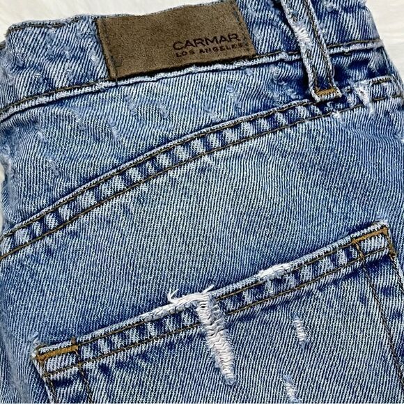 Carmar Destroyed Relaxed Straight Crop Jeans Light Wash 26 - Picture 7 of 7